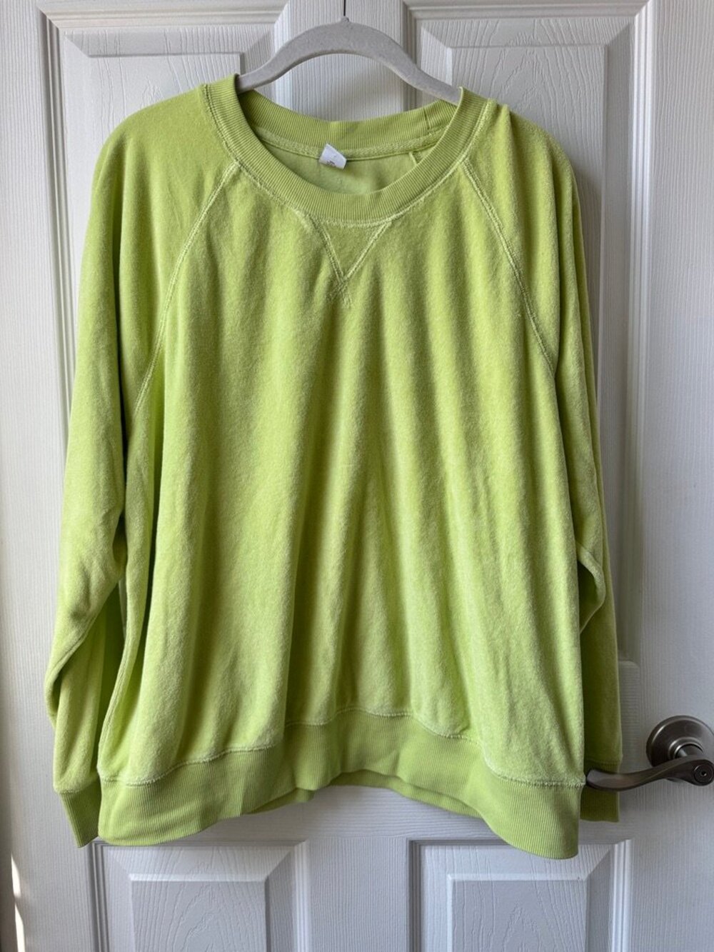 Lime Green Terrycloth Sweatshirt for Beach and Pool